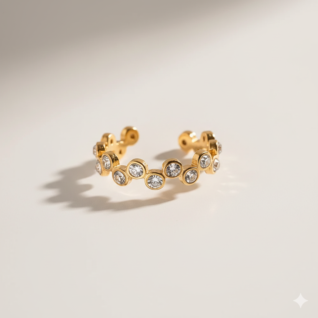 Gold Plated Eternity Band Ring | Gold Plated CZ Ring Collection | Waterproof Colorful, Clear & Black Gemstone Rings