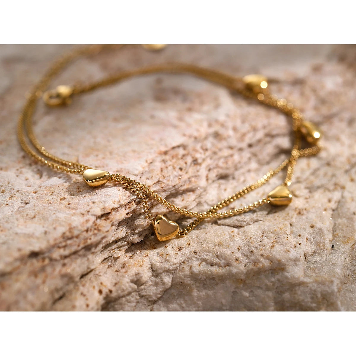 Heart Charm Anklet for Women | 18K Gold Plated Waterproof Tarnish-Free Jewellery
