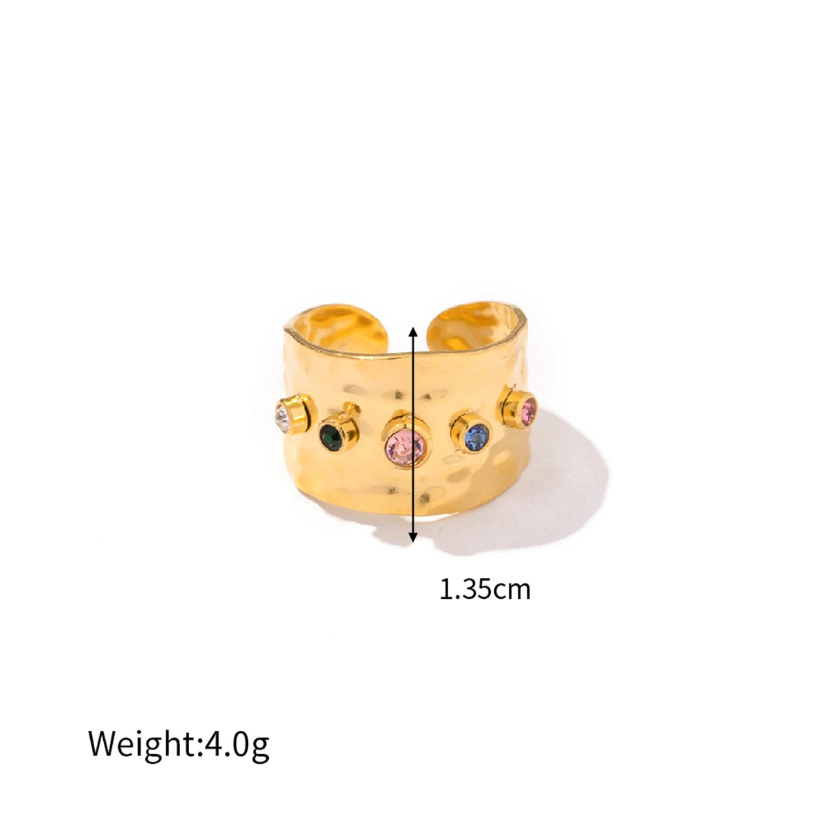 18K Gold Plated Hammered Band Ring – Waterproof, Tarnish-Free Statement Ring (Gold & Silver)