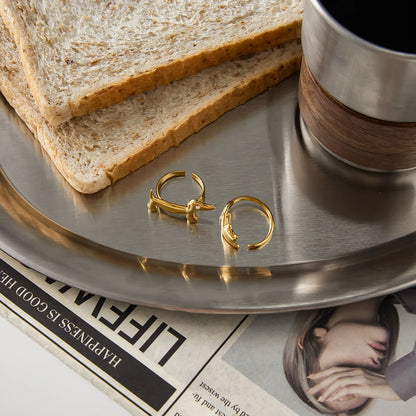 18K Gold-Plated Dog & Cat Adjustable Ring | Pet Lover Animal Open Ring for Men & Women