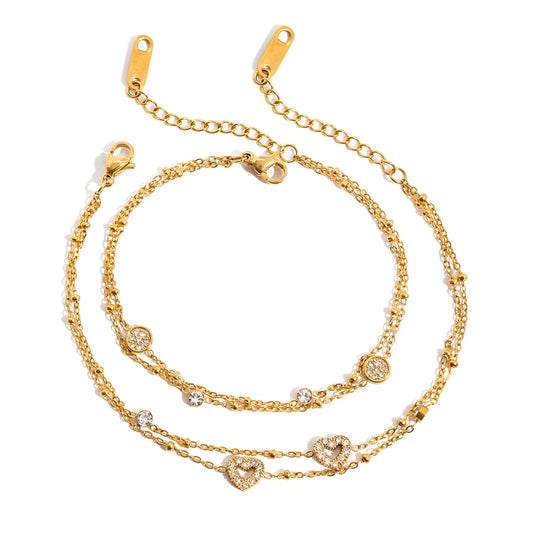 Premium 18K Vergulde Hart Handarmband voor Vrouwen – Waterdichte & Aanslagvrije Luxe Sieraden & Juwelen