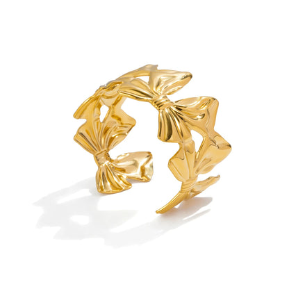 Gold Bow Cuff Bracelet for Women | Waterproof Gold Plated Statement Jewellery