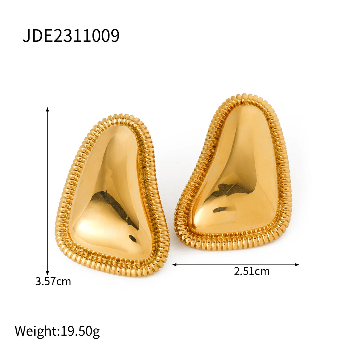 18K Gold Plated Geometric Stud Earrings Set for Women – Waterproof Tarnish Free Stainless Steel Minimal Jewellery