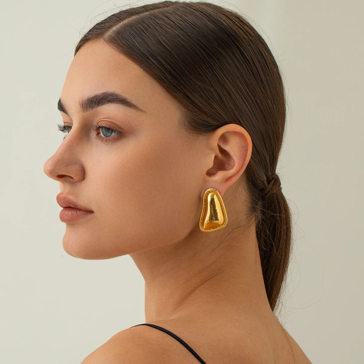 18K Gold Plated Geometric Stud Earrings Set for Women – Waterproof Tarnish Free Stainless Steel Minimal Jewellery