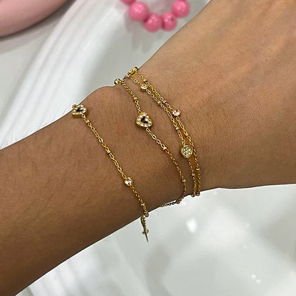 Premium 18K Gold Plated Heart Hand Bracelet for Women – Waterproof & Tarnish-Free Luxury Jewellery & Jewelry