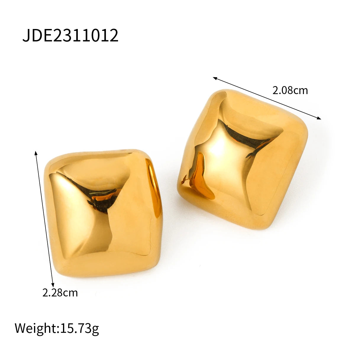 18K Gold Plated Geometric Stud Earrings Set for Women – Waterproof Tarnish Free Stainless Steel Minimal Jewellery