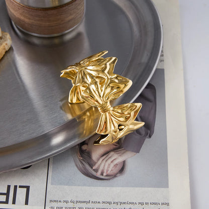 Gold Bow Cuff Bracelet for Women | Waterproof Gold Plated Statement Jewellery