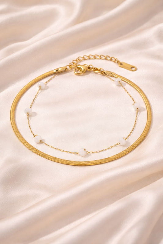 Luxe 18K Vergulden Enkelbandje voor Vrouwen – Waterdicht & Vlekvrij Minimaal Enkelbandje (2 Elegante Varianten)