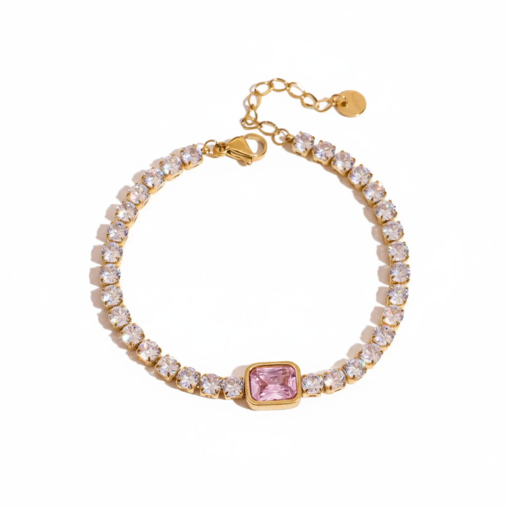 Gold Crystal Bracelet Stack for Women | Waterproof Gold Plated Statement Jewellery
