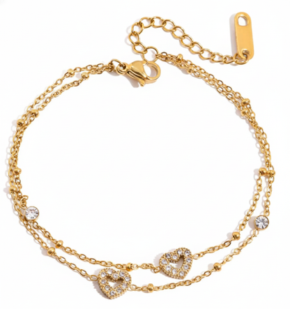 Premium 18K Gold Plated Heart Hand Bracelet for Women – Waterproof & Tarnish-Free Luxury Jewellery & Jewelry