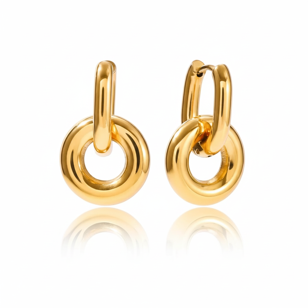 Classic Geometric Earrings For Women Minimalist 18K Gold Plated Stainless Steel Earrings Simple Fashion Jewelry Gift