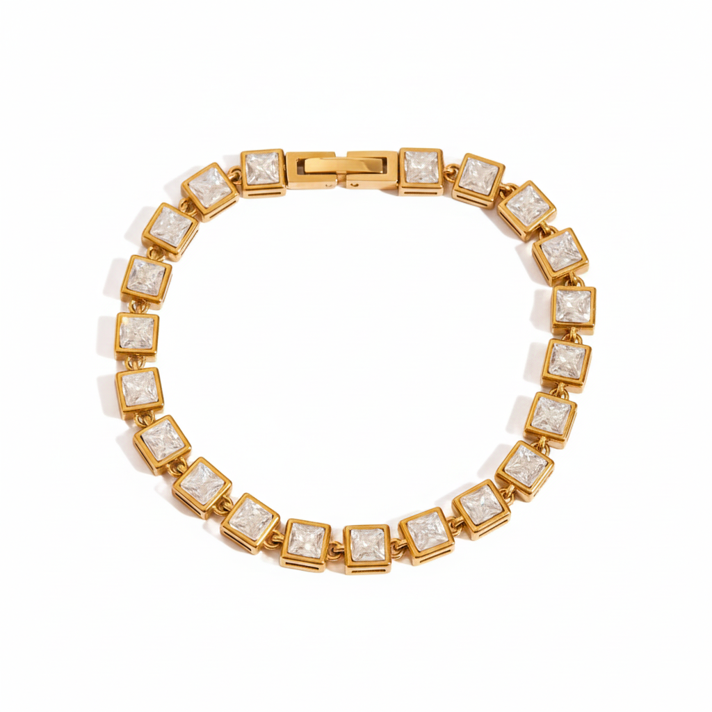 Premium 18K Gold Plated Tennis Bracelet Set for Women – Waterproof & Tarnish-Free Luxury Jewellery & Jewelry
