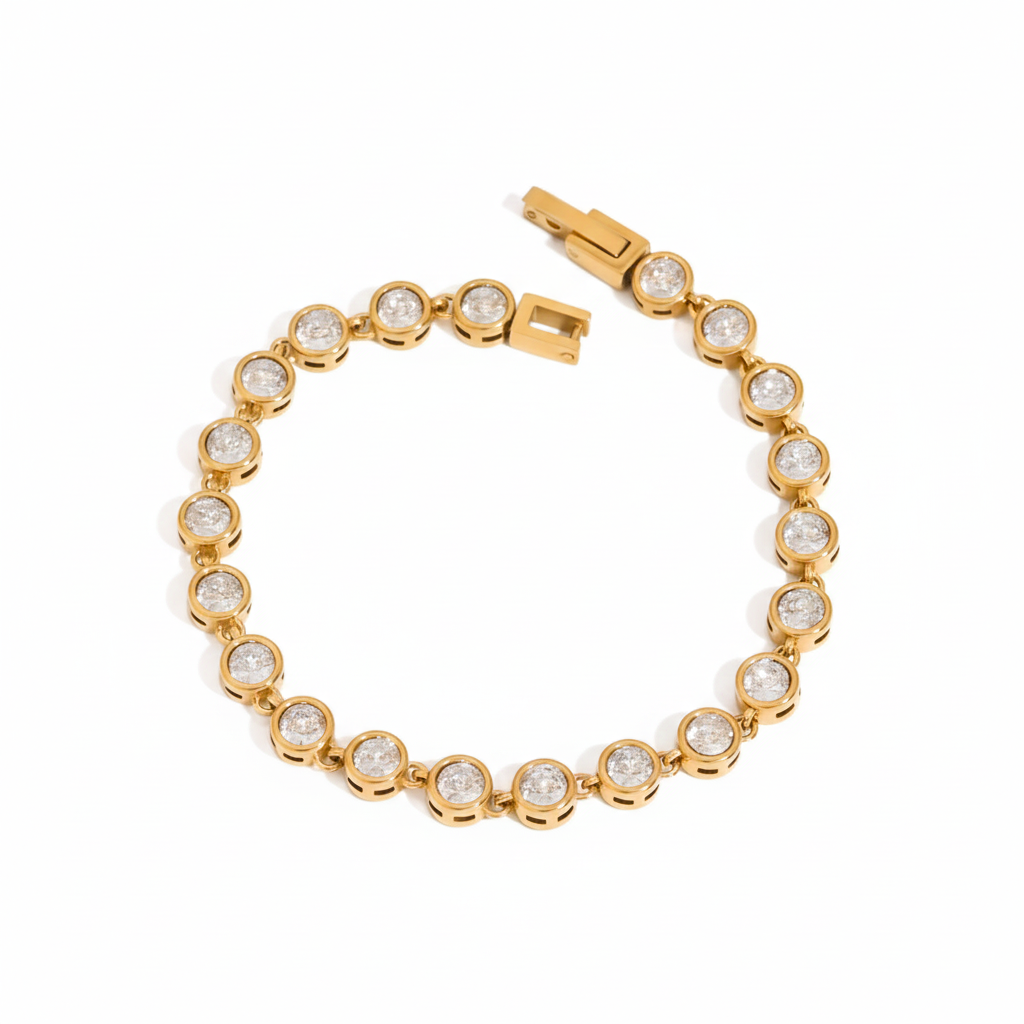 Premium 18K Gold Plated Tennis Bracelet Set for Women – Waterproof & Tarnish-Free Luxury Jewellery & Jewelry