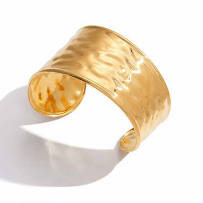 Gold Plated Statement Bangle Bracelet for Women | Waterproof & Tarnish-Free Modern Jewelry