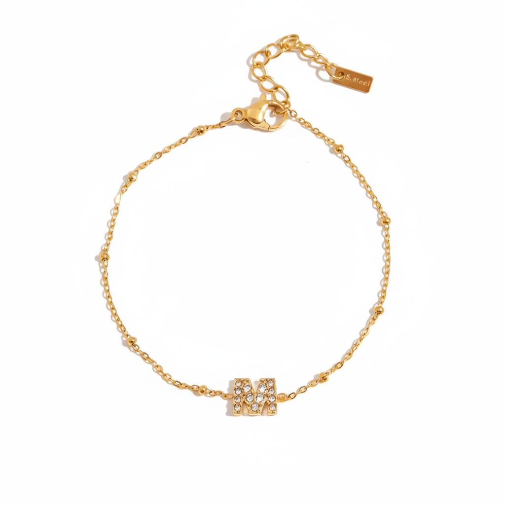 Gold Butterfly Crystal Bracelet for Women | Pink Stone Gold Plated Jewellery