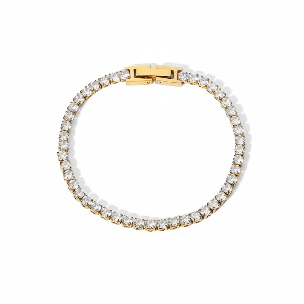 Premium 18K Gold Plated Tennis Bracelet for Women – Waterproof & Tarnish-Free Luxury Jewellery & Jewelry