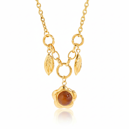 Vintage Agaat Hars Hanger 18K Vergulde Charm Ketting Collectie – Waterdichte, Vlekbestendige Statement Sieraden