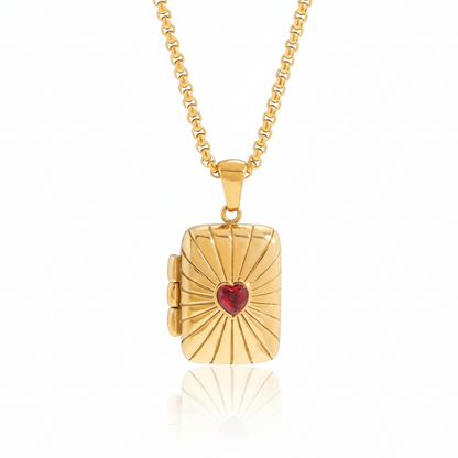 18K Gold-Plated Locket Necklace for Men & Women | Vintage-Style Photo Locket Pendant