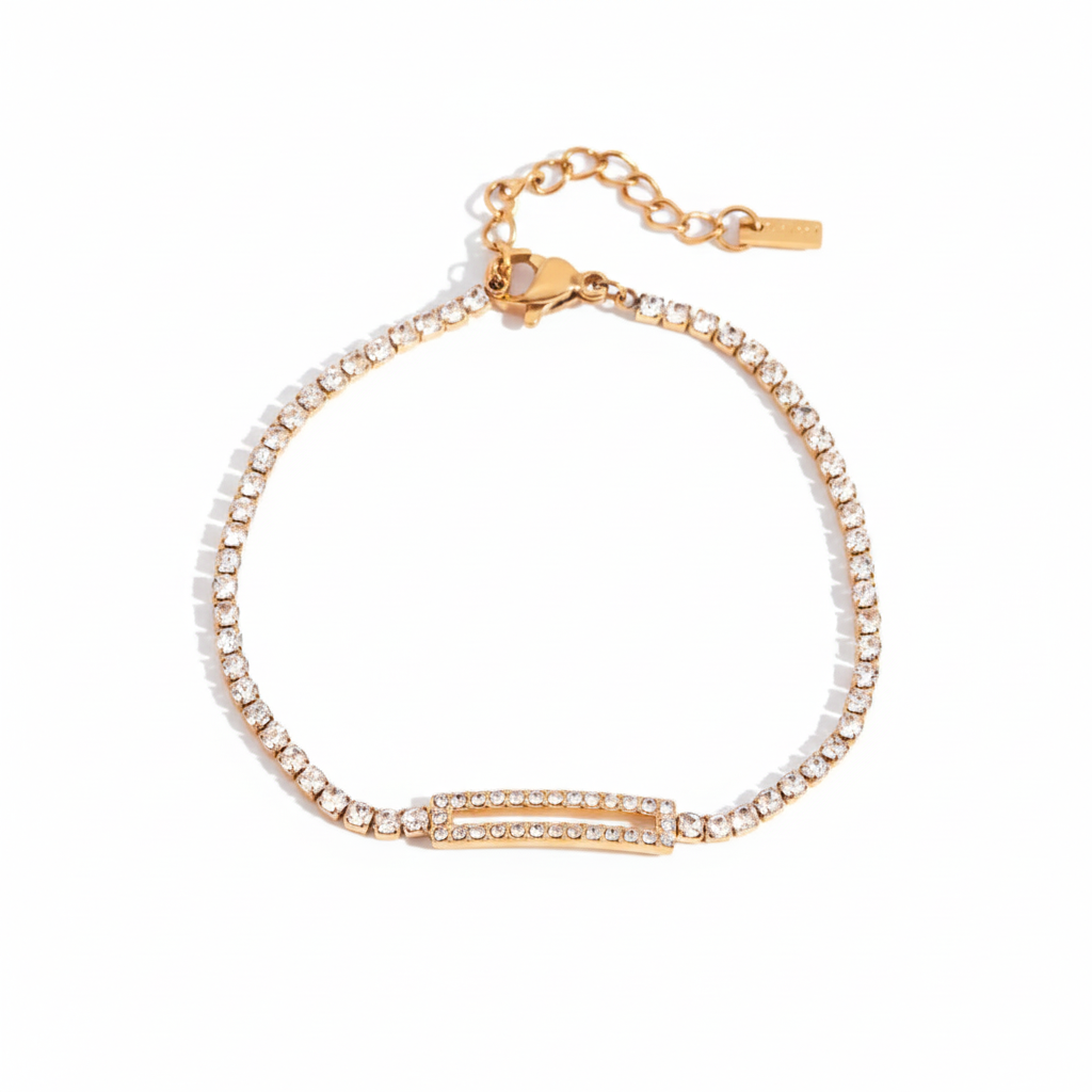 Gold Butterfly Crystal Bracelet for Women | Pink Stone Gold Plated Jewellery