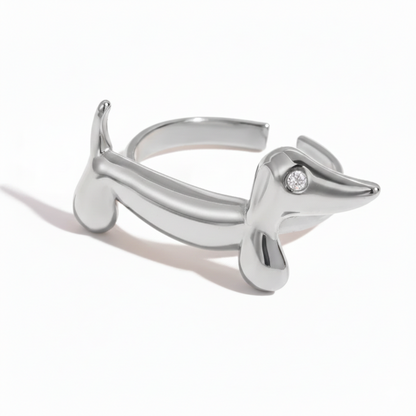 18K Gold-Plated Dog & Cat Adjustable Ring | Pet Lover Animal Open Ring for Men & Women
