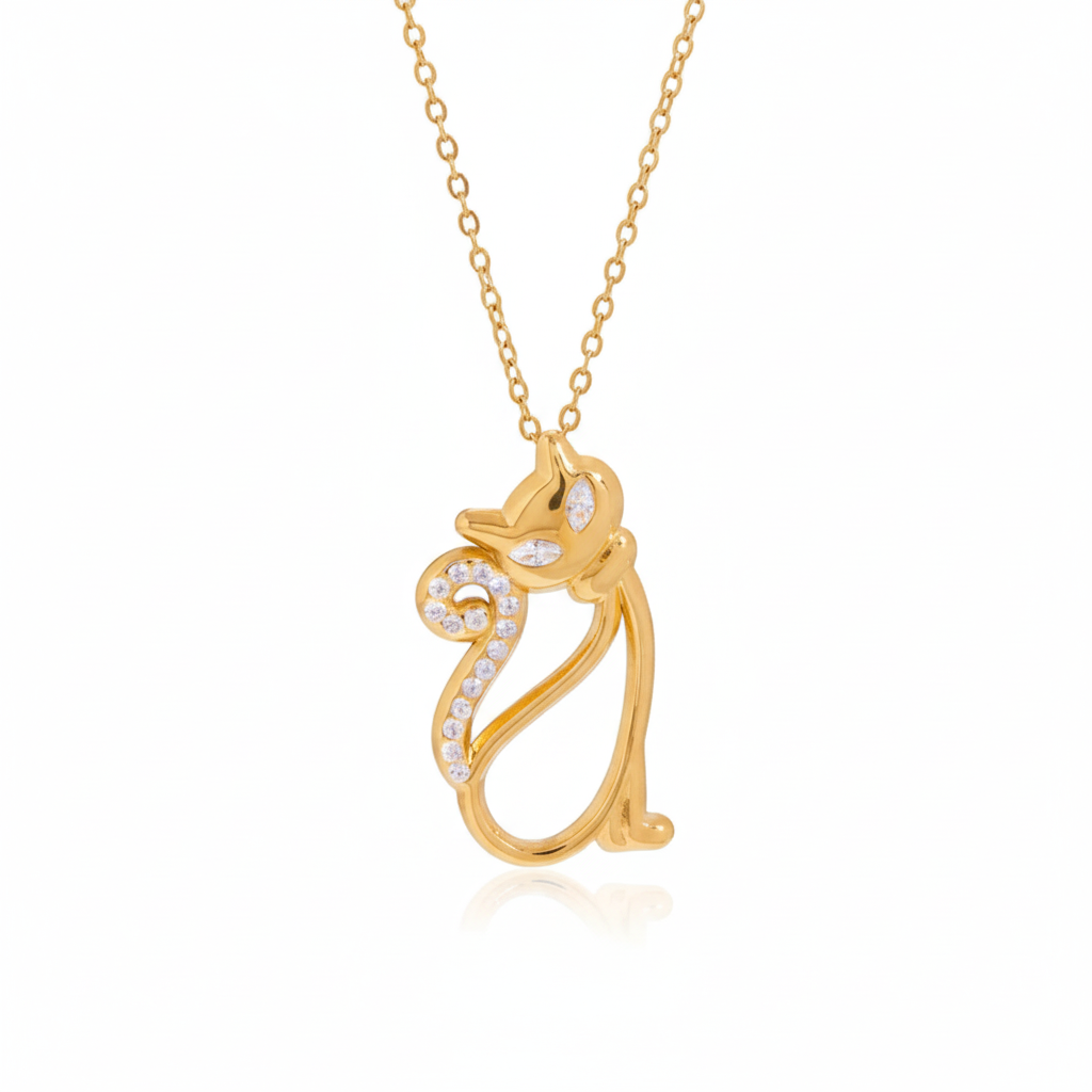 18K vergulde honden- en kattenketting | Dierenliefhebber dierlijke bedelketting voor honden- en kattenliefhebbers