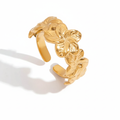 18K Vergulde Bloemen & Vlinder Ringen Collectie – Waterdichte, Vlekvrije Statement Ringen