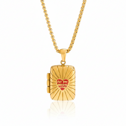 18K Gold-Plated Locket Necklace for Men & Women | Vintage-Style Photo Locket Pendant