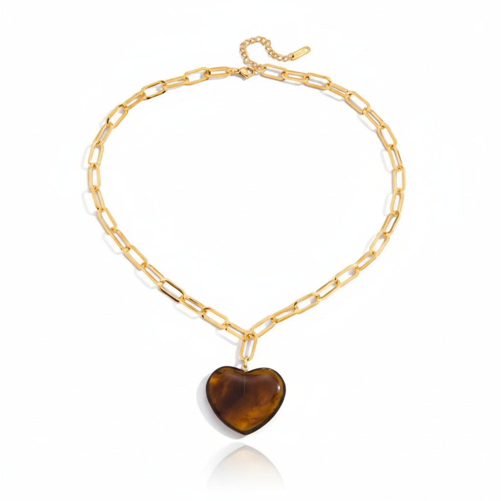 18K Vergulde Hartketting Collectie – Waterdichte, Vlekbestendige Statement Sieraden