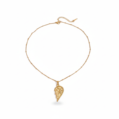Zon en Maan Gespleten Hart Ketting Set | Bijpassende Hemelse Sieraden