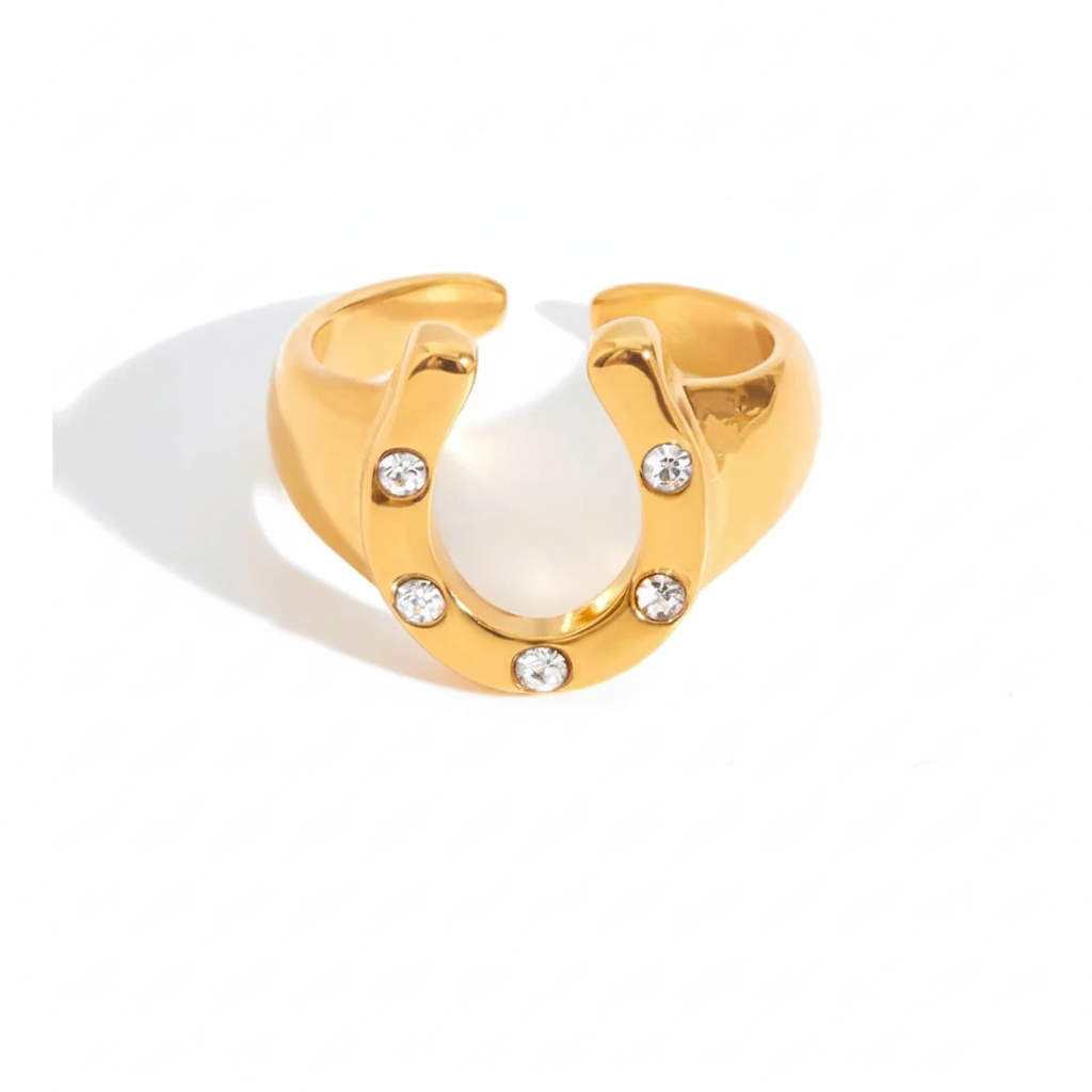 18K Vergulde Hoefijzer Ring Collectie – Waterdichte, Vlekvrije Statement Ringen