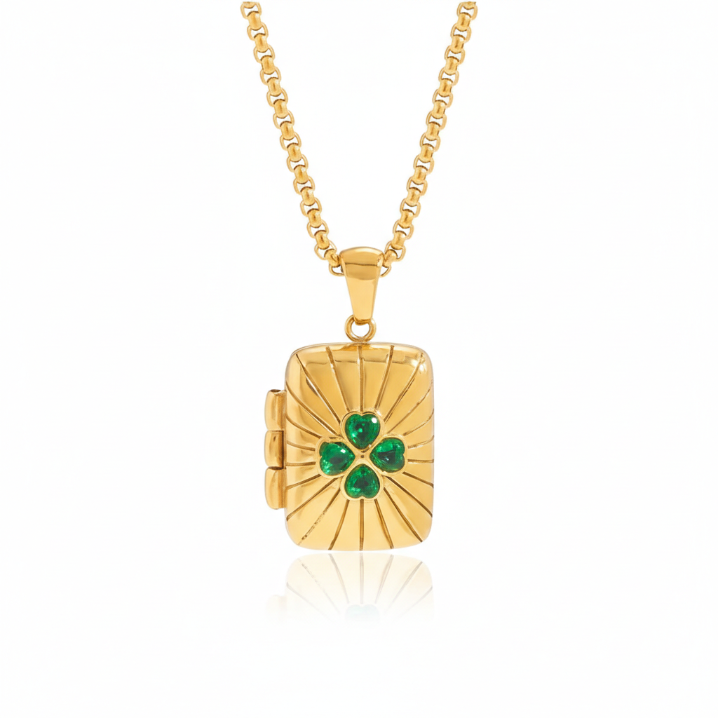 18K Gold-Plated Locket Necklace for Men & Women | Vintage-Style Photo Locket Pendant
