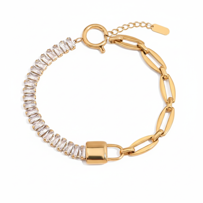 Gold Crystal Bracelet Stack for Women | Waterproof Gold Plated Statement Jewellery
