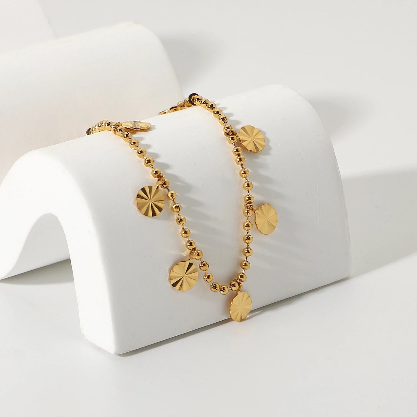 Gold Coin Disc Anklet for Women | 18K Gold Plated Waterproof Tarnish-Free Jewellery