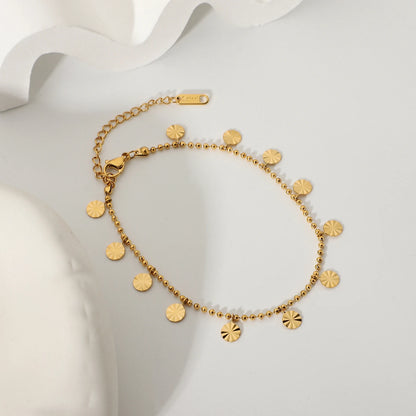 Gold Coin Disc Anklet for Women | 18K Gold Plated Waterproof Tarnish-Free Jewellery