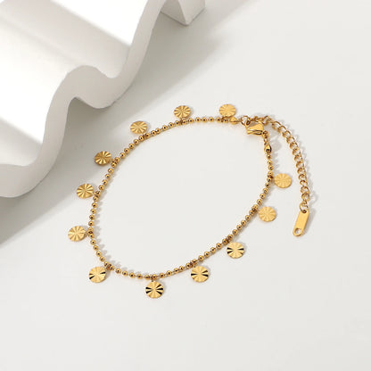 Gold Coin Disc Anklet for Women | 18K Gold Plated Waterproof Tarnish-Free Jewellery