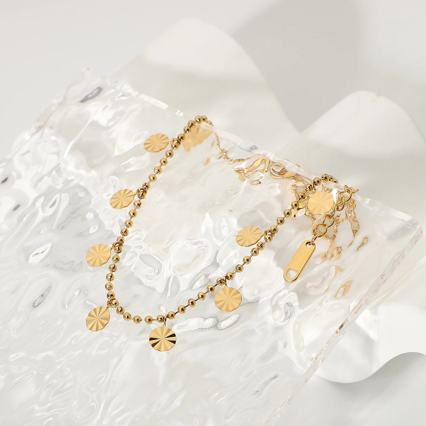 Gold Coin Disc Anklet for Women | 18K Gold Plated Waterproof Tarnish-Free Jewellery