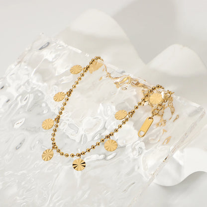 Gold Coin Disc Anklet for Women | 18K Gold Plated Waterproof Tarnish-Free Jewellery