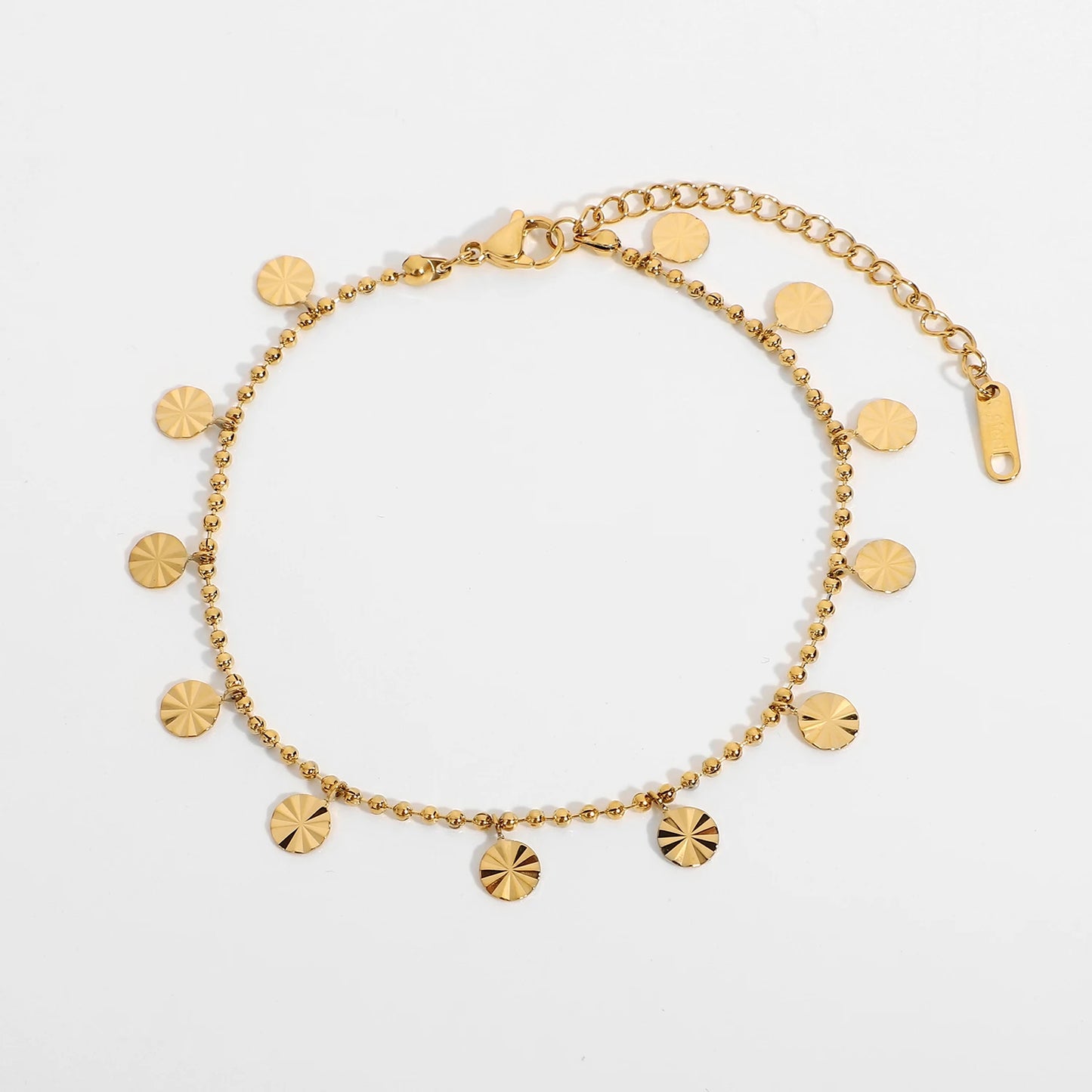 Gold Coin Disc Anklet for Women | 18K Gold Plated Waterproof Tarnish-Free Jewellery