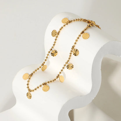 Gold Coin Disc Anklet for Women | 18K Gold Plated Waterproof Tarnish-Free Jewellery