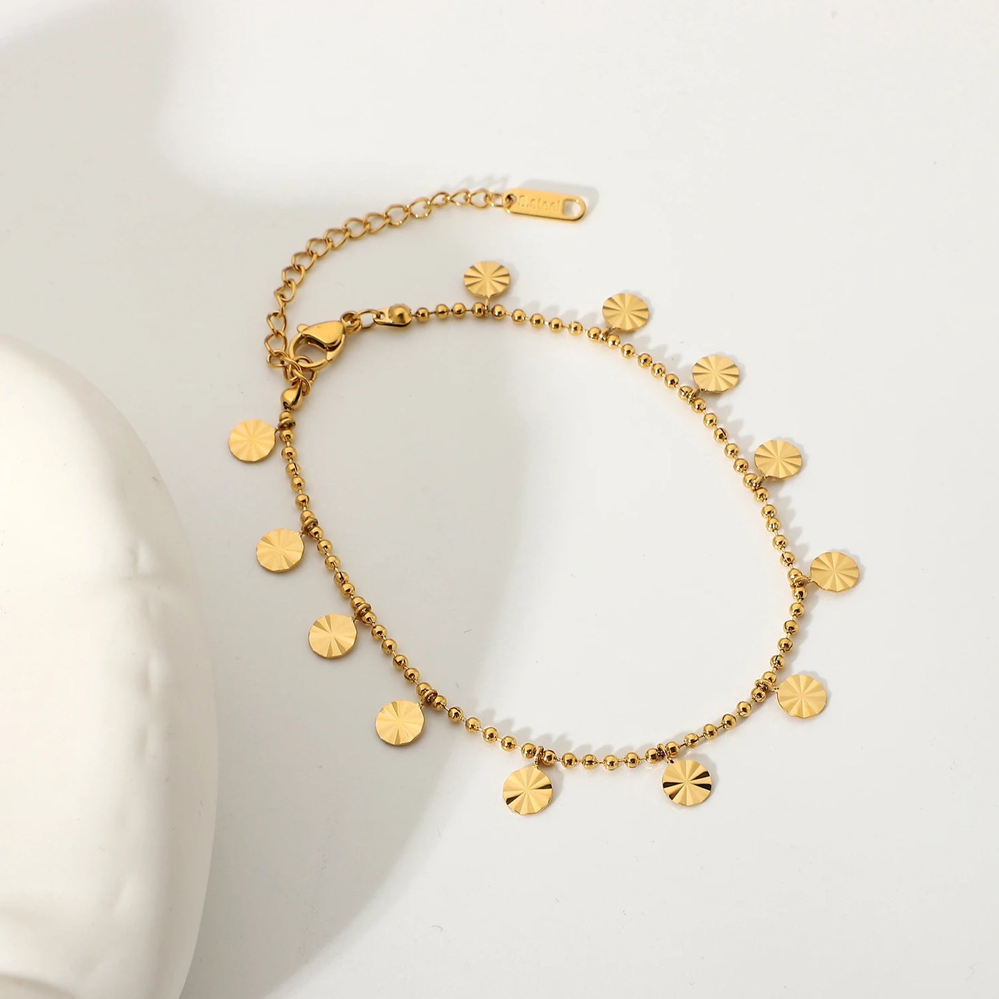 Gold Coin Disc Anklet for Women | 18K Gold Plated Waterproof Tarnish-Free Jewellery