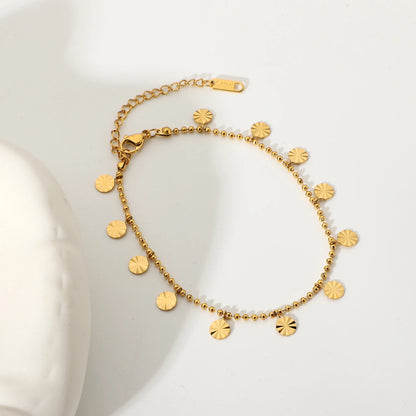 Gold Coin Disc Anklet for Women | 18K Gold Plated Waterproof Tarnish-Free Jewellery