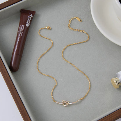 Dainty Gold Heart Cut Solitaire Necklace | Romantic Gift For Her