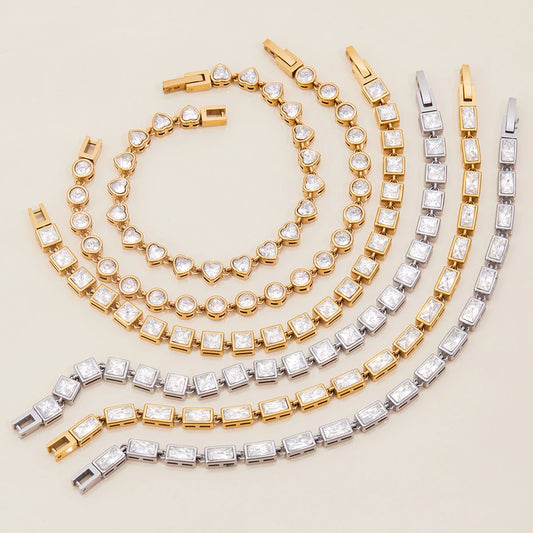 Premium 18K Gold Plated Tennis Bracelet Set for Women – Waterproof & Tarnish-Free Luxury Jewellery & Jewelry