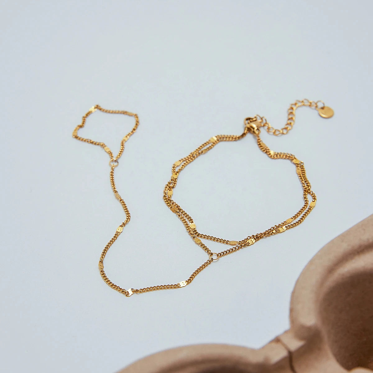 18K Vergulde Handketting Armband – Waterdicht, Aanslagvrij, Minimalistisch Handharnas Sieraad voor Dames