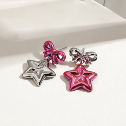 18K Vergulde Ster & Strik Oorbellen Set voor Dames – Waterdicht Roestvrijstalen Sieraden die niet verkleuren (Meerdere Ontwerpvarianten)