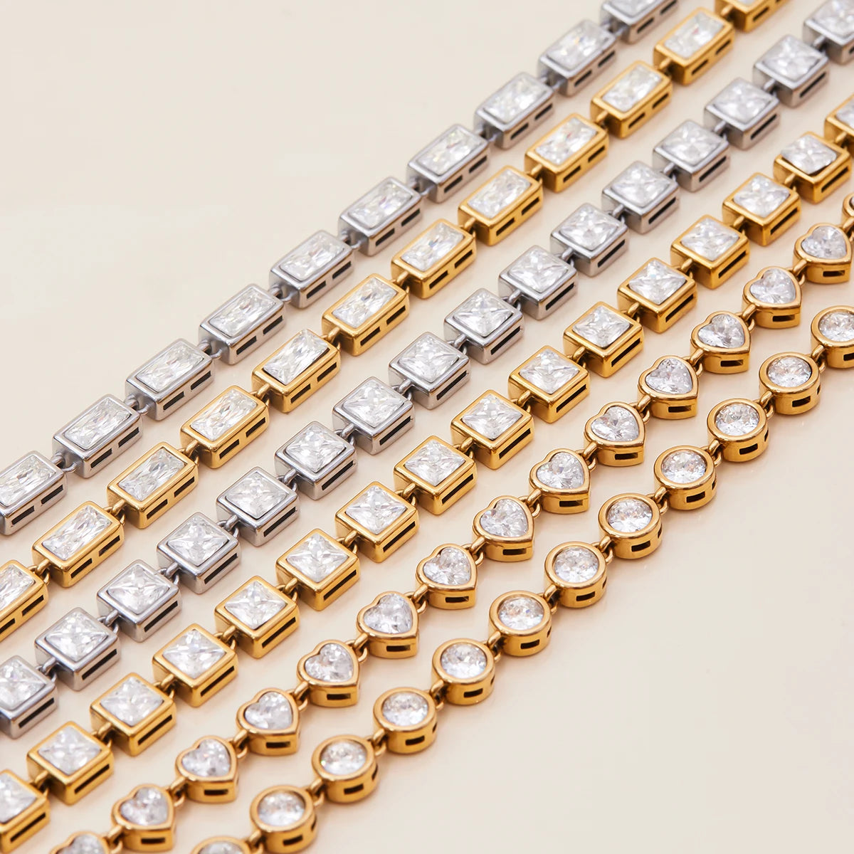 Premium 18K Gold Plated Tennis Bracelet Set for Women – Waterproof & Tarnish-Free Luxury Jewellery & Jewelry