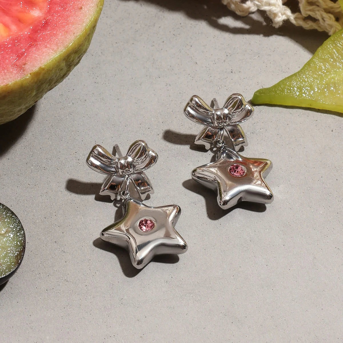 18K Vergulde Ster & Strik Oorbellen Set voor Dames – Waterdicht Roestvrijstalen Sieraden die niet verkleuren (Meerdere Ontwerpvarianten)