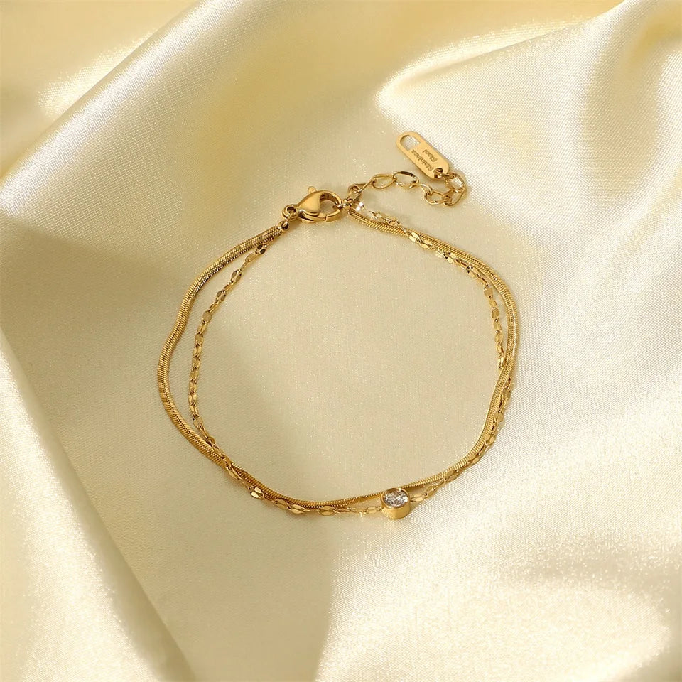 Premium 18K Gold Plated Hand Bracelet for Women – Waterproof & Tarnish-Free Luxury Jewellery & Jewelry