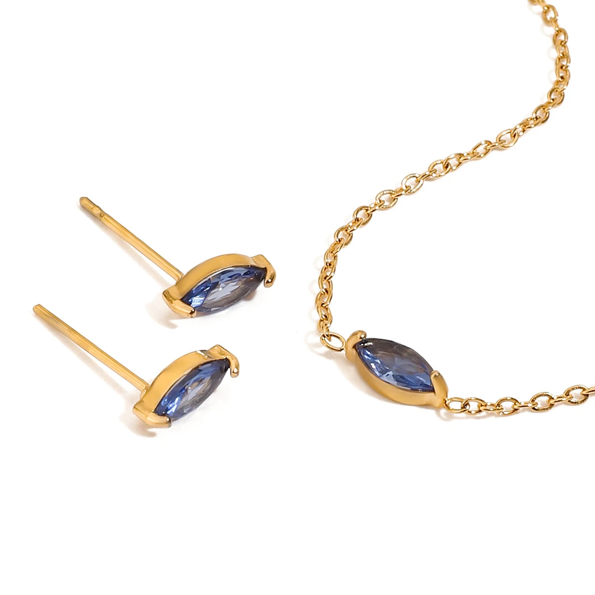 Premium 18K Gold Plated Birthstone Zirconia Earrings & Bracelet Set for Women – Waterproof & Tarnish-Free Jewellery & Jewelry