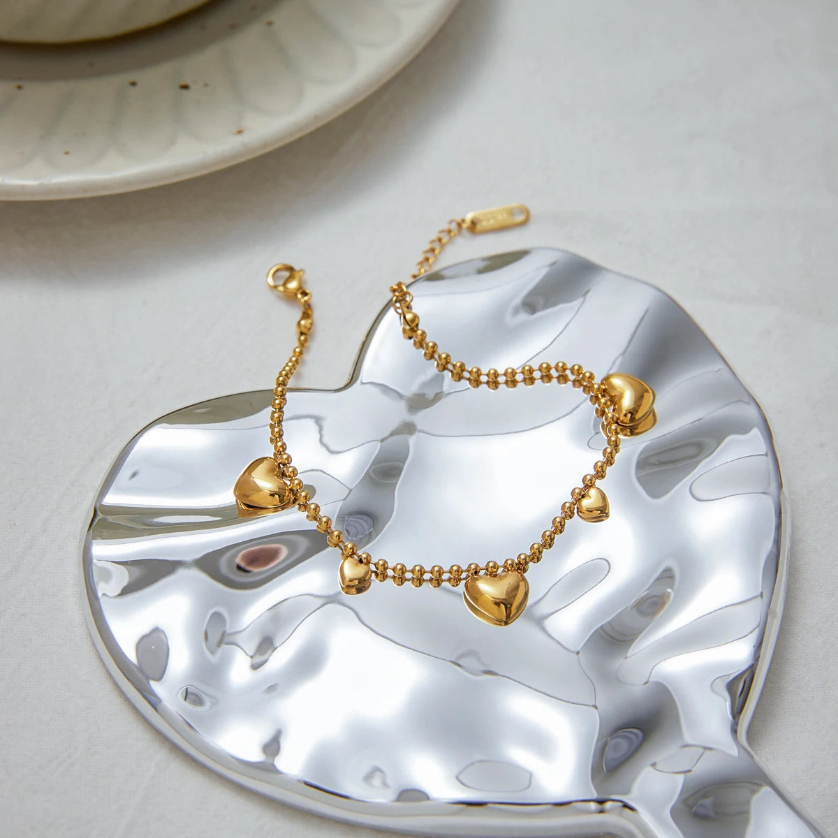 Heart Charm Premium 18K Gold Plated Bracelet for Women – Waterproof & Tarnish-Free Luxury Jewellery & Jewelry